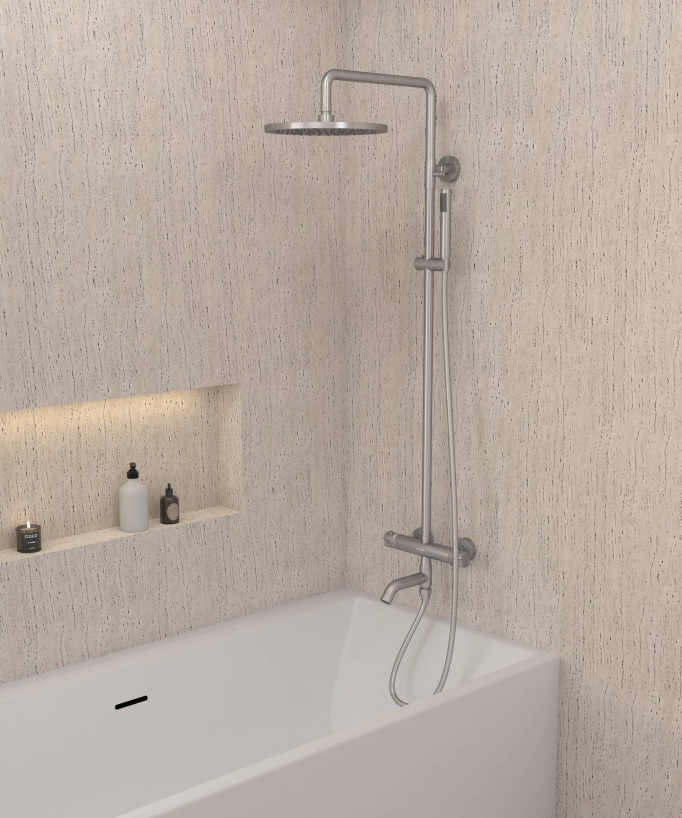 Colonne bain douche thermostatique avec sécurité anti-brûlures - Corbeau