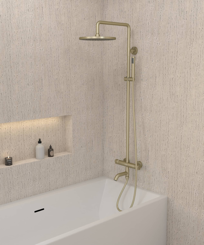 Colonne bain douche thermostatique avec sécurité anti-brûlures - Corbeau
