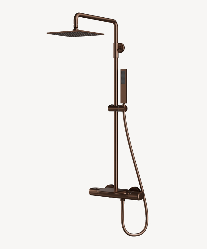 Colonne de douche thermostatique pour baignoire avec bec cascade