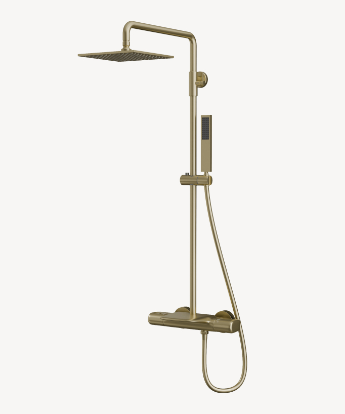 Colonne de douche thermostatique pour baignoire avec bec cascade