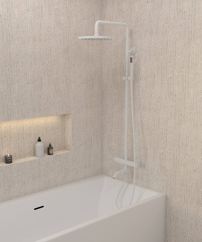 Colonne bain douche thermostatique avec sécurité anti-brûlures - Corbeau
