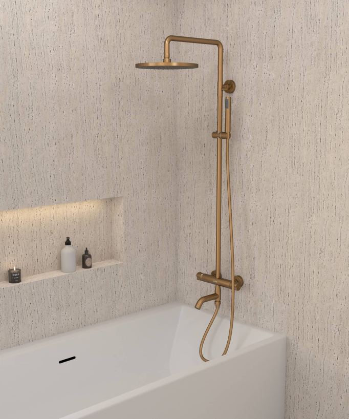 Colonne bain douche thermostatique avec sécurité anti-brûlures - Corbeau