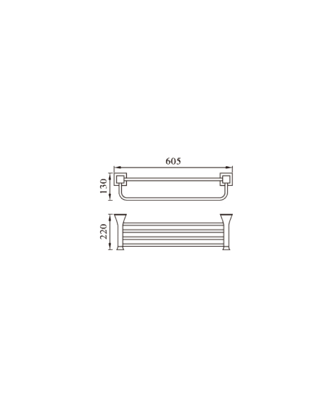 Rack porte serviettes mural Or rose - Chloe