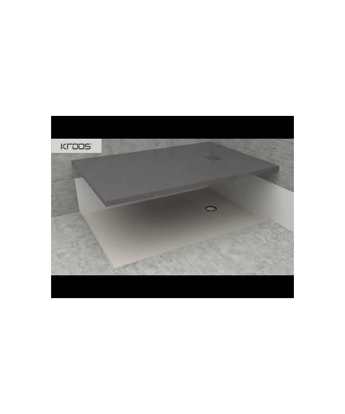 Receveur de douche Gris 7035, finition Lisse Stone SMART, grille de couleur
