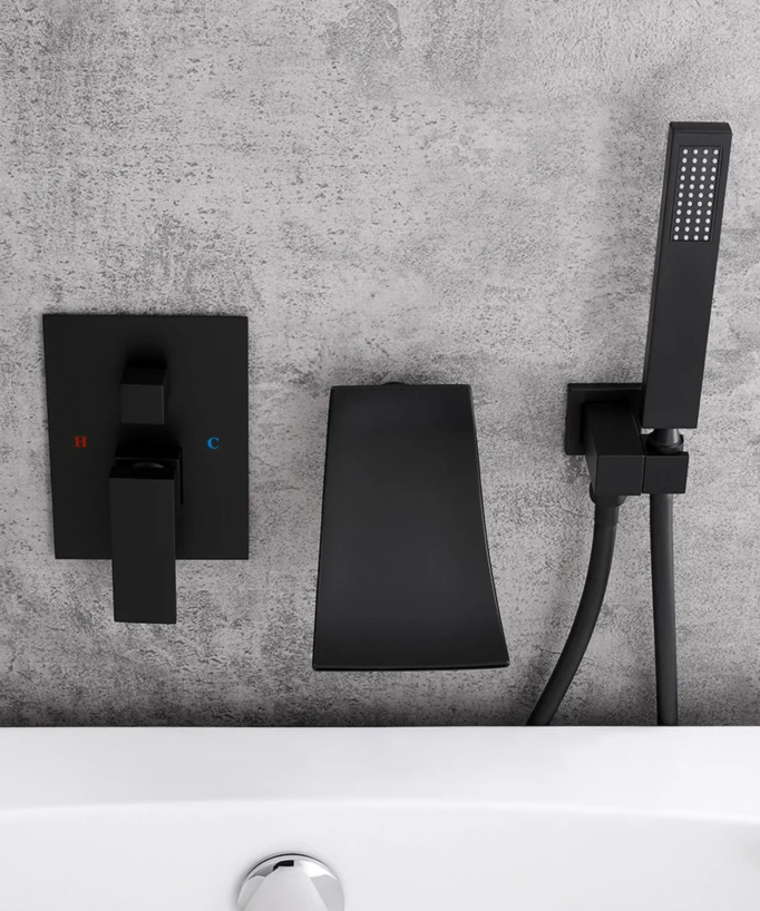 Robinet mitigeur bain-douche à encastrer Noir - Matera