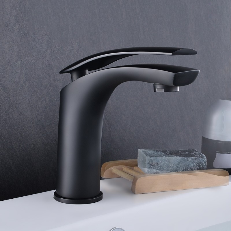 Les robinets de baignoire et de lavabo noirs