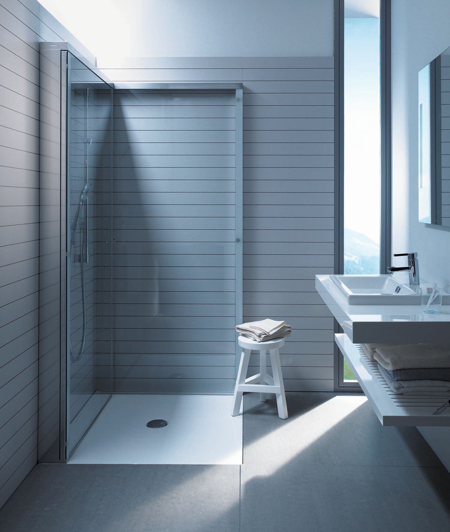 Douche à l'italienne avec receveur extra-plat
