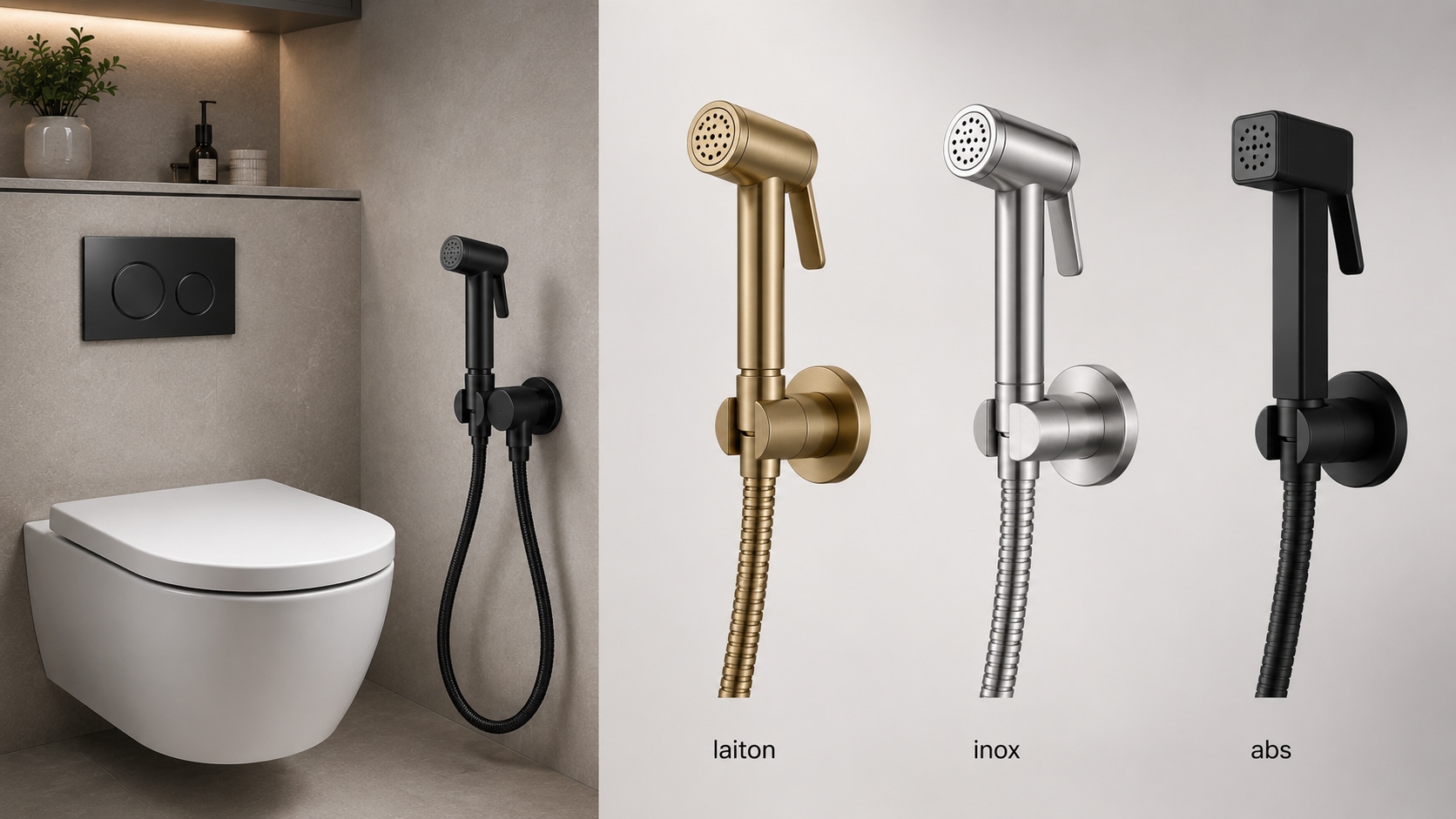 Douchette WC en laiton, inox ou ABS : quel matériau privilégier ?