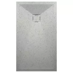 Receveur de douche Granite Blanc, finition Lisse Stone 3D, grille de couleur
