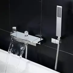 Robinet de baignoire encastré contemporain avec douchette 