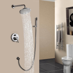 Système de douche rond - nickel brossé   